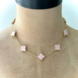 NEW Pink Clover Charm Necklace
